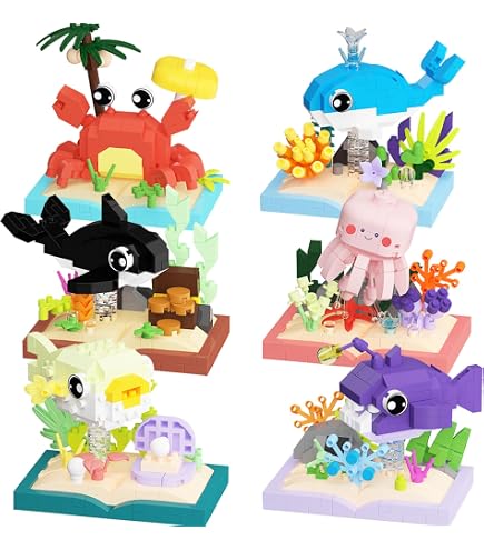 Amazon.com: TENYEAH 6 Packs Ocean Animals Building Blocks, Marine